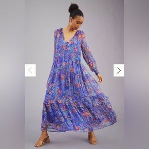 Anthropologie Marais printed chiffon maxi dress